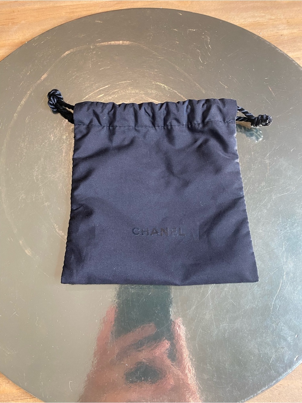 CHANEL Black Drawstring Pouch